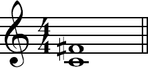 Augmented fourth fifth in musical notation