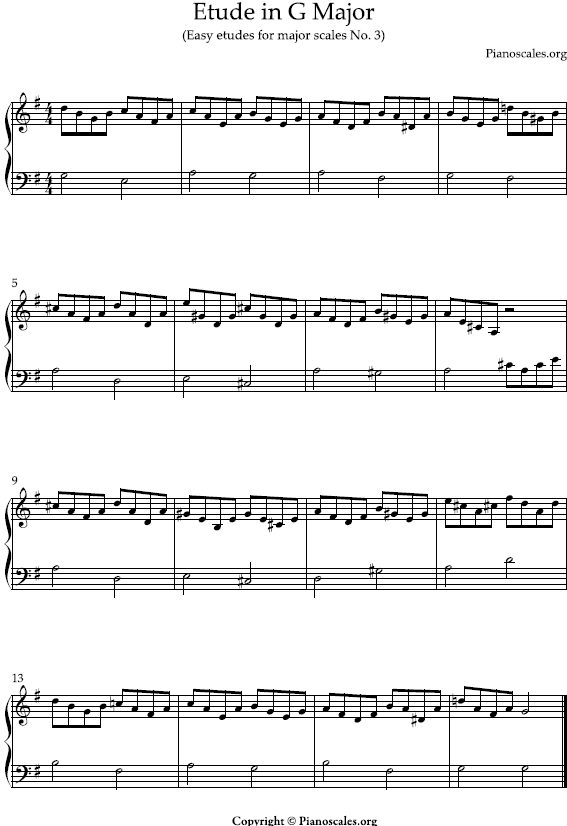 Sheet music etude piano