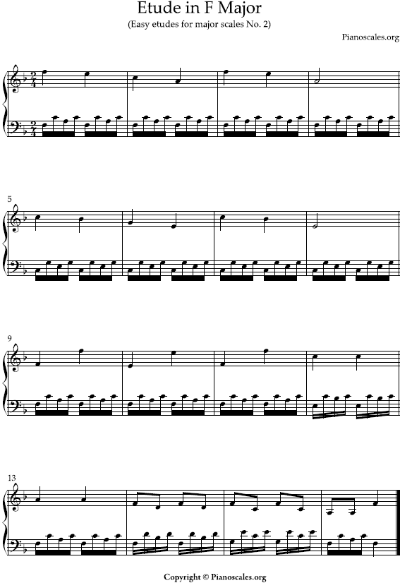 Sheet music etude piano