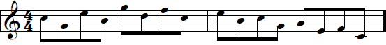 Second piano note example with fourths